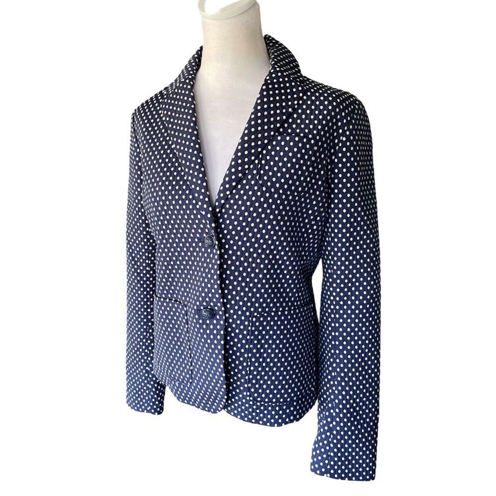 GAP The Academy Blazer Navy and White Polka Dots Size 8